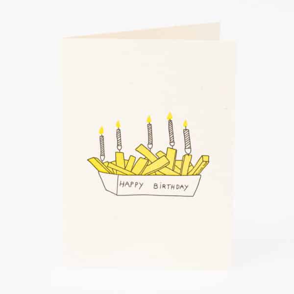 Folded-A88 'Happy birthday fries' x6