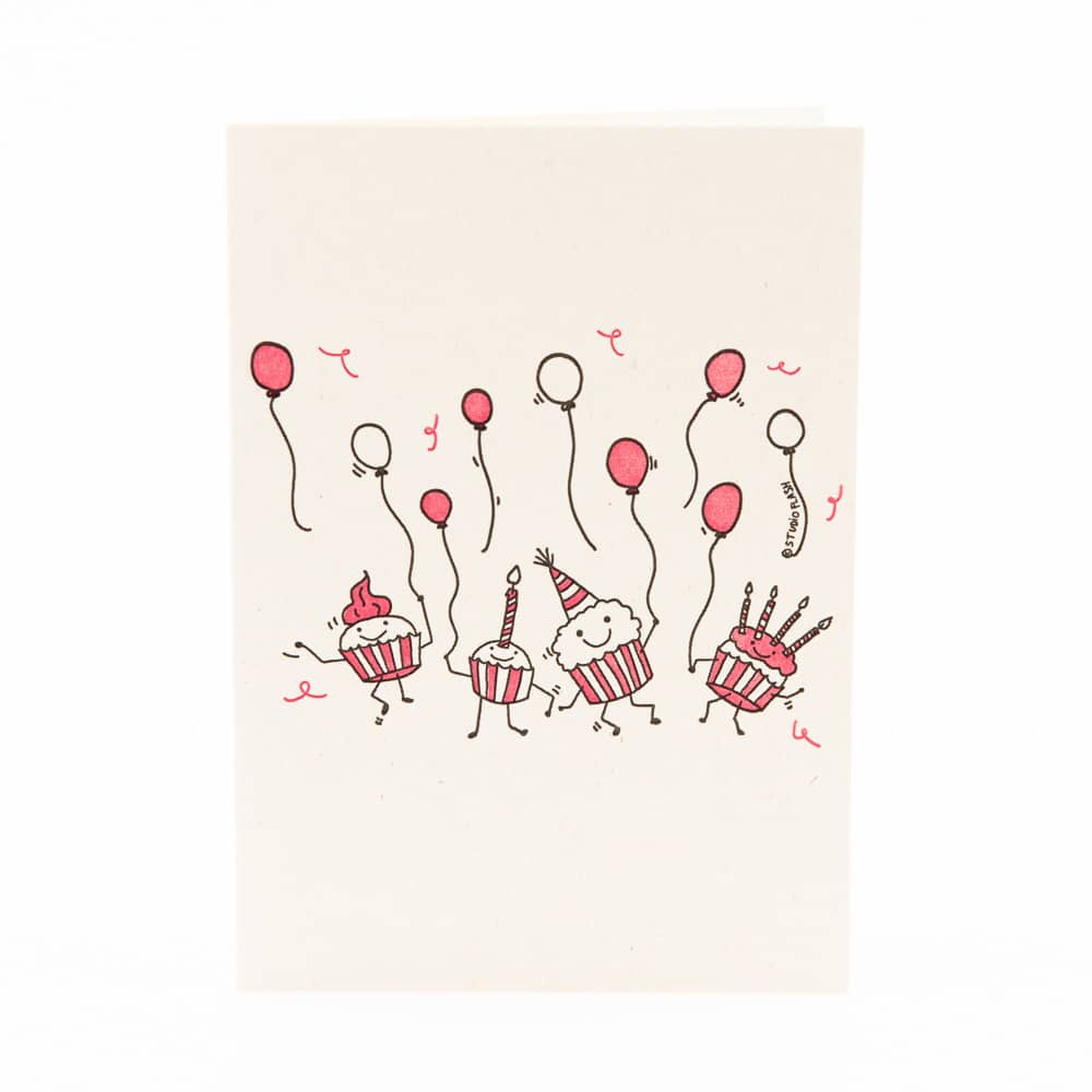 Folded-A62 ‘Birthday cupcakes’ x6 - Image 2