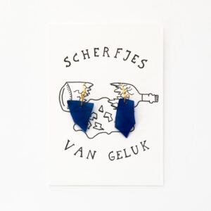 X06 ‘scherfjes - oorbellen - fles - blauw' x6