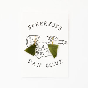 X05 ‘scherfjes - oorbellen - fles - groen' x6