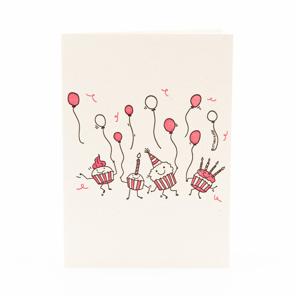 Folded-A62 ‘Birthday cupcakes’ x6