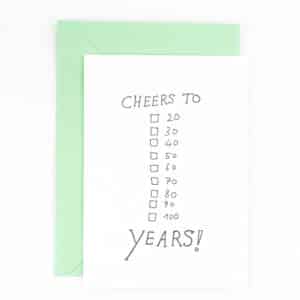 B42 ‘cheers to … years’ x6